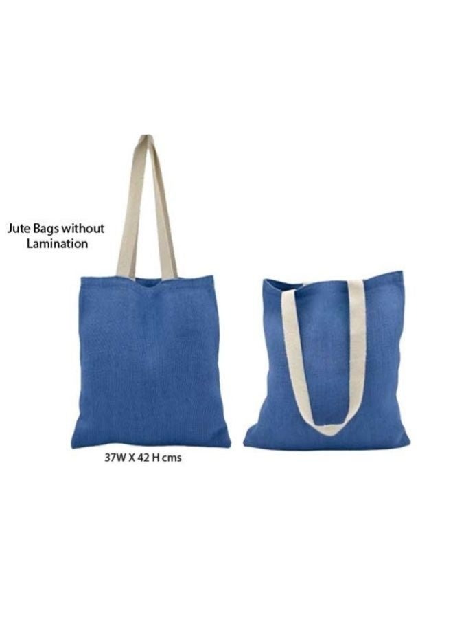 Fatio Set of 10 Eco-Friendly Jute Tote Bags – Reusable & Durable Shopping Bags with Cotton Handles - Image 3